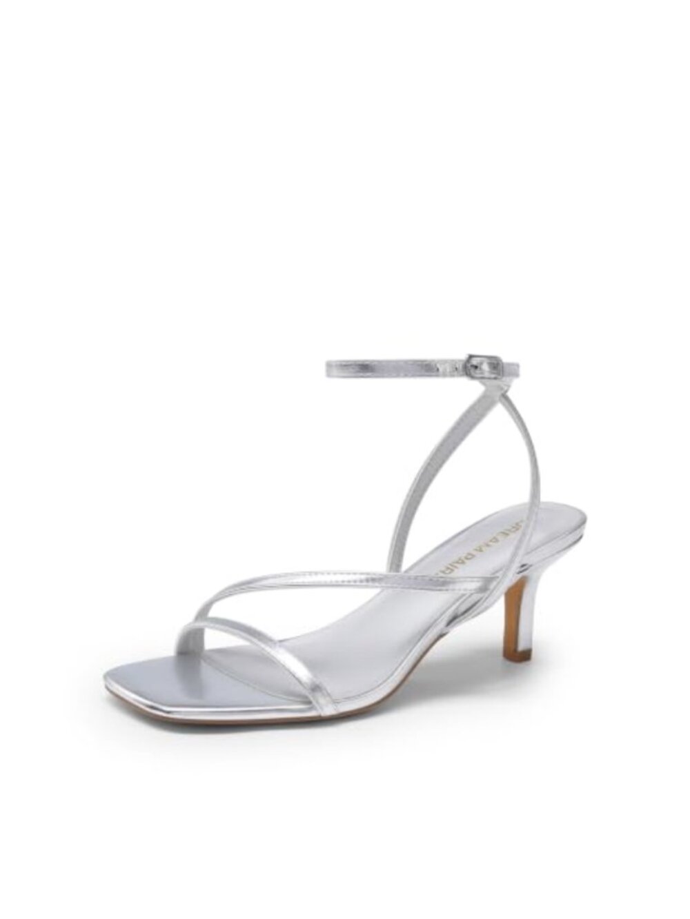 Strappy Open Square Toe Ankle Strap Kitten Heel Dress Sandals